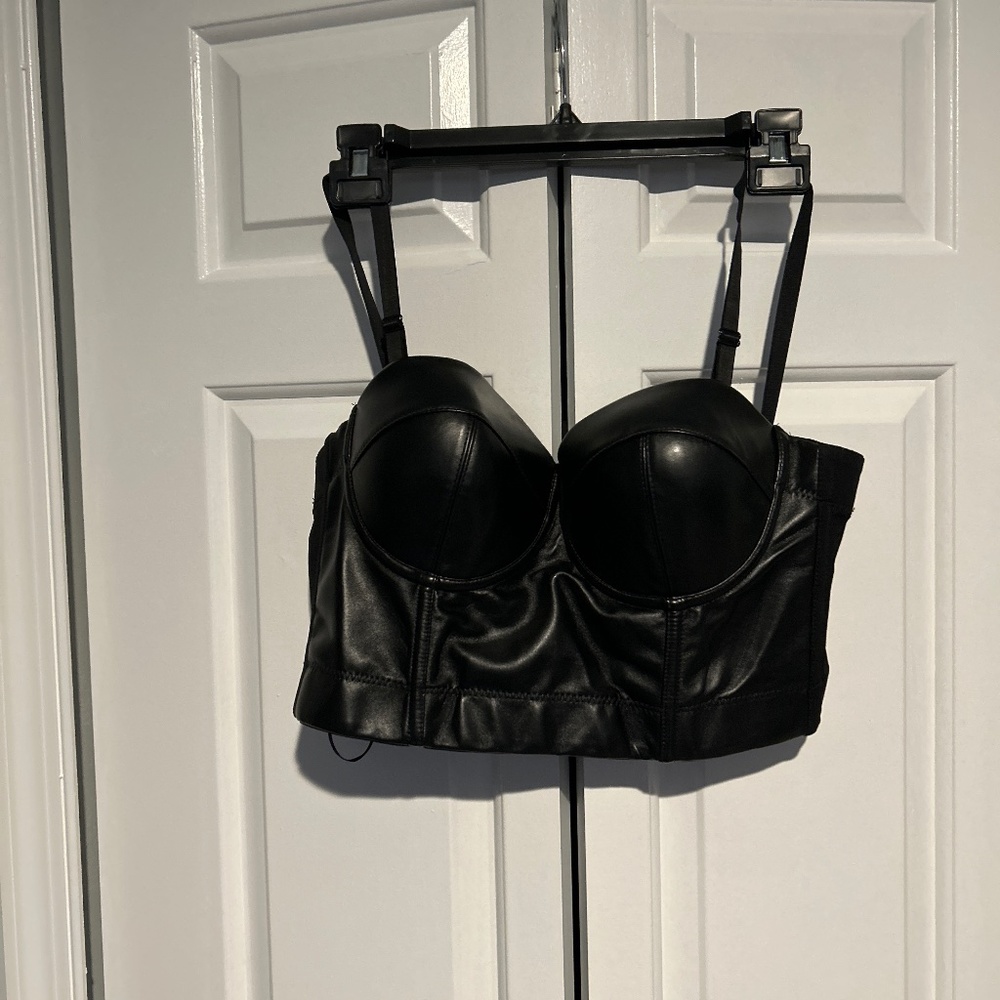 leather bra